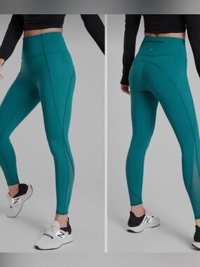 Athleta Teal High-Rise Performance Leggings- Accelerate 7/8 size small